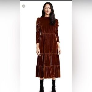 Ulla Johnson Bunny Velvet Long Sleeve Dress